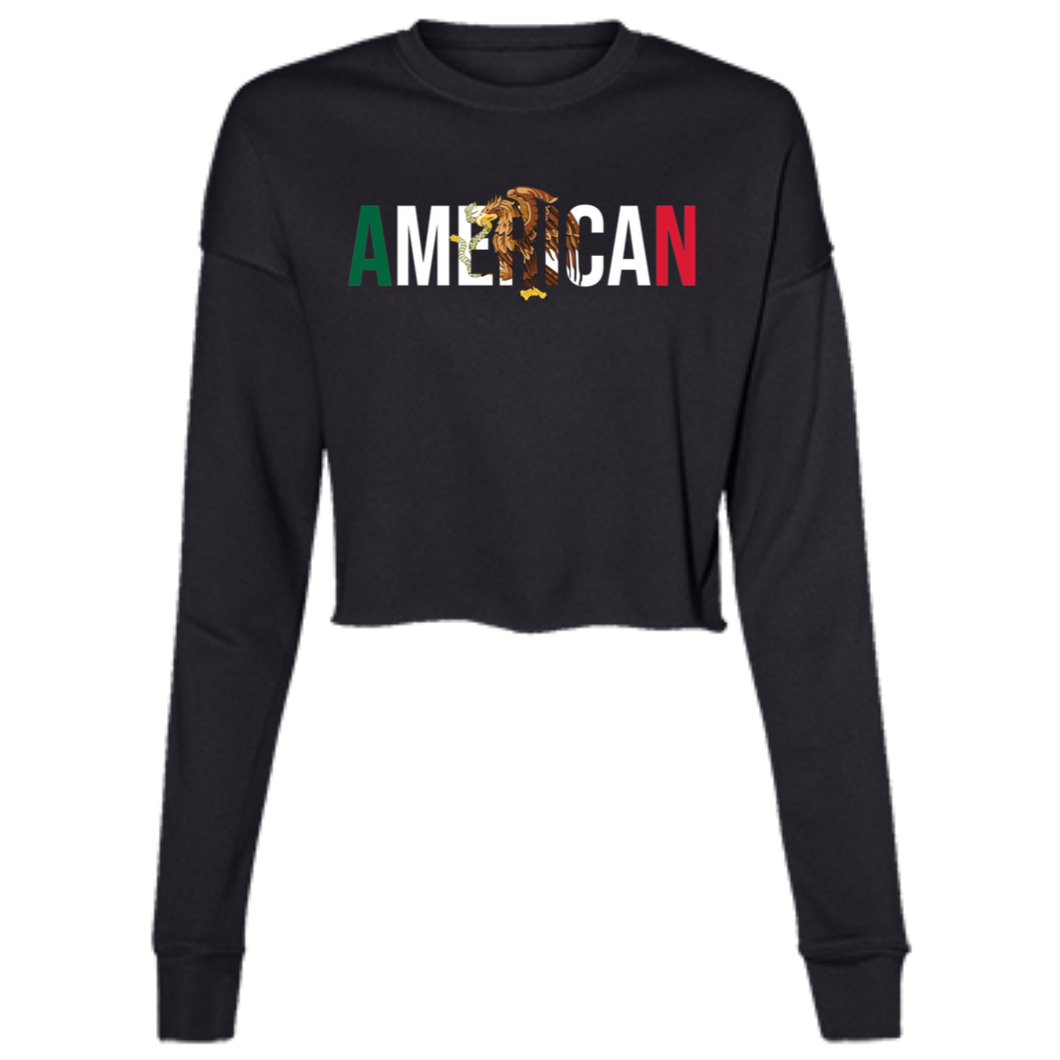 MEXICAN AMERICAN Women's Cropped Fleece Crew