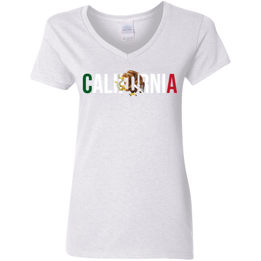 CALIFORNIA MEXICAN Women's 5.3 oz. V-Neck T-Shirt