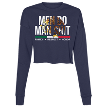 Load image into Gallery viewer, MEN DO MAN SHIT Women&#39;s Cropped Fleece Crew
