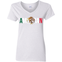 Load image into Gallery viewer, MEXICAN AMERICAN Women&#39;s 5.3 oz. V-Neck T-Shirt

