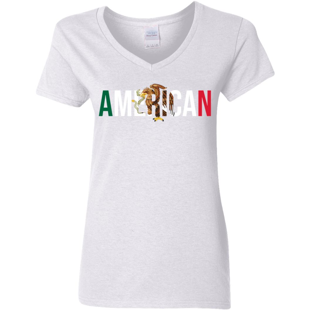 MEXICAN AMERICAN Women's 5.3 oz. V-Neck T-Shirt