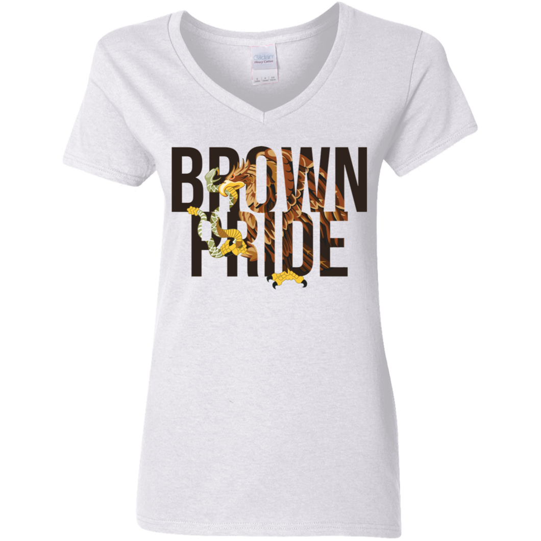 BROWN PRIDE Women's 5.3 oz. V-Neck T-Shirt